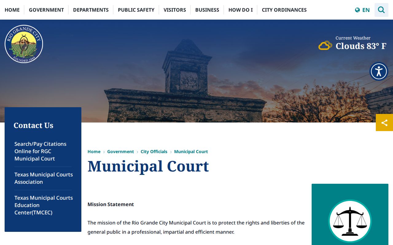 Rio Grande City court records municipal court page